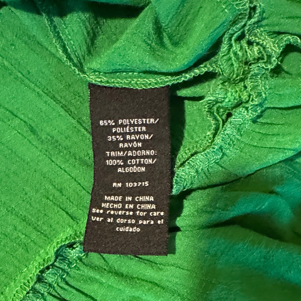 Kelly Green Women's Top with Sleeve & Hem Ruffle - 1X / XL - So Vibrant! - Picture 11 of 11